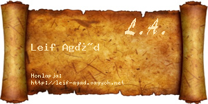 Leif Agád névjegykártya